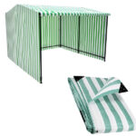 GreenAndWhiteStripedTarpaulins170GSMMarketStallTarpaulins