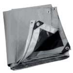 SupergradeSilverAnd BlackTarpaulins 300gsmHeavyDutyAllWeatherProtectionTarpaulin